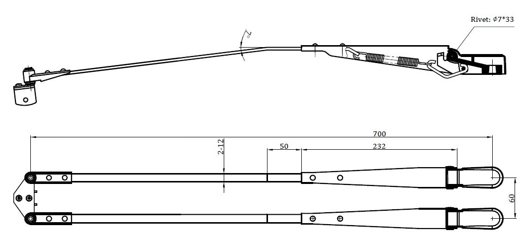 GBSG102 700mm雙桿刮臂