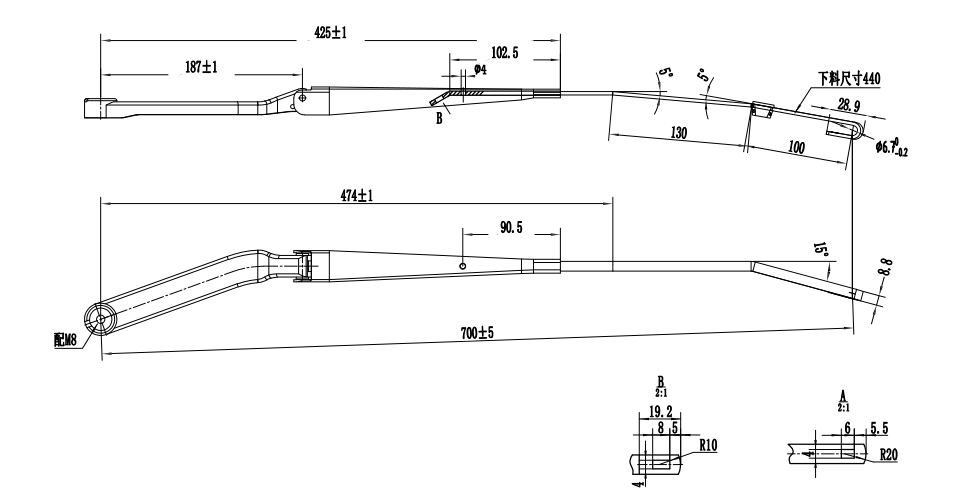 GBCQ06R 重慶700勾式右刮臂