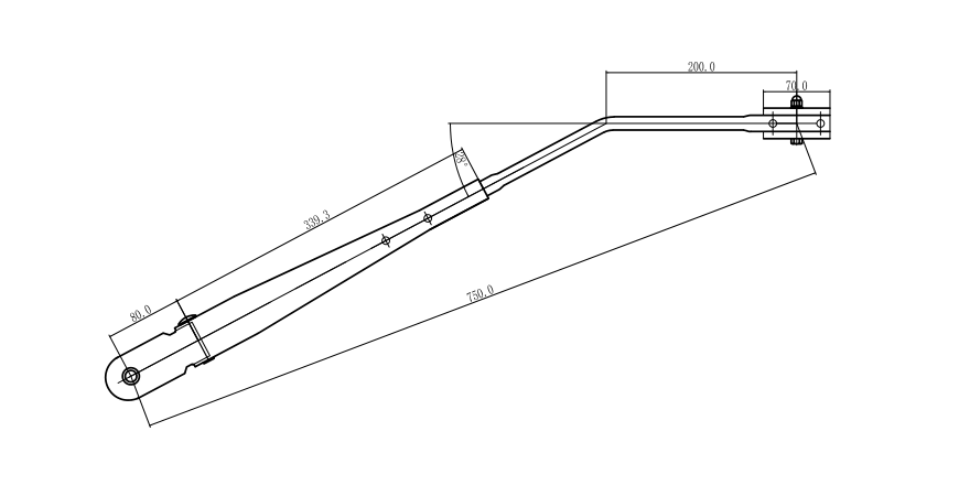 GBHF02 合肥750mm單圓管右刮臂 (28度)